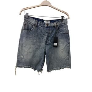NWT One Teaspoon Men's Size M Mr Classic Blue Denim Cut Off Casual Jean Shorts